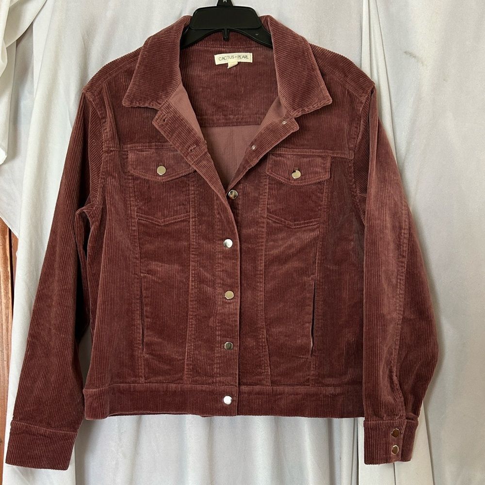 Women’s Soft Corduroy Mauve Jacket by Cactus + Pearl size XL. CJ
